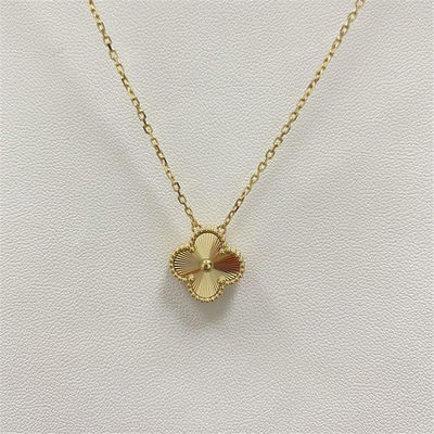 16.54 นิ้ว Alhambra Pendant Necklace 18K ทองเหลือง ยี่ห้อเครื่องประดับ