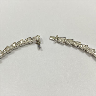 เพชรเพชร 18k สร้อยคอทองคําสีขาว สร้อยคอทองคําสลิม Bulgari Serpenti