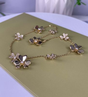 Frivole สร้อยคอทองคําแท้ 18k ผู้ชาย สร้อยคอดอกเพชรเพชร