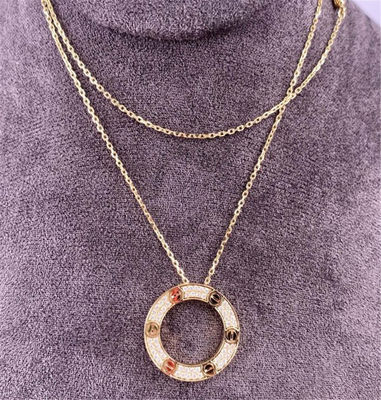 ความรัก สร้อยคอทองเหลืองสีเหลืองแท้ 18K กับพระเครื่องพระเครื่องพระเพชร