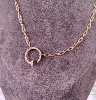 Cartier Juste Un Clou Pure 18K Rose Gold Necklace met Diamanten Echte 18K Solid Gold Diamant Juwelen Fabriek.