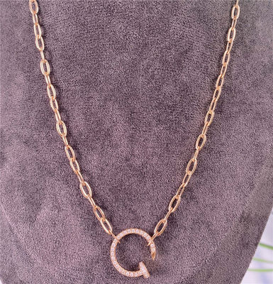 Cartier Juste Un Clou Pure 18K Rose Gold Necklace met Diamanten Echte 18K Solid Gold Diamant Juwelen Fabriek.