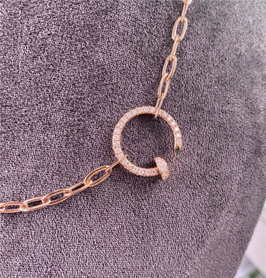 Cartier Juste Un Clou Pure 18K Rose Gold Necklace met Diamanten Echte 18K Solid Gold Diamant Juwelen Fabriek.