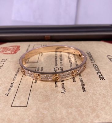 6.7mm Love 18k vàng vòng tay 1,99 carat 18k vàng hồng vòng tay nam