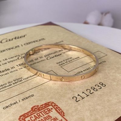 Small 3.65mm 18k Gold Bracelets Size 17 Cartier 18k Gold Link Bracelet