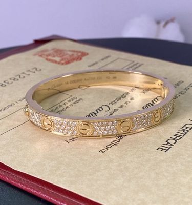 Cartier Love 18K Yellow Gold Bracelet with Diamond-Paved high quality jewelry brand
