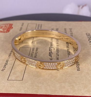 Cartier Love 18K Yellow Gold Bracelet with Diamond-Paved high quality jewelry brand