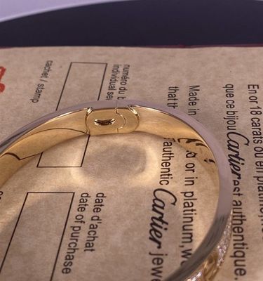 Cartier Love 18K Yellow Gold Bracelet with Diamond-Paved high quality jewelry brand