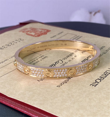 Cartier Love 18K Yellow Gold Bracelet with Diamond-Paved high quality jewelry brand