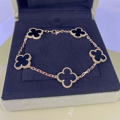 แวน คลีฟ อาร์เพลส์ สร้อยข้อมือทอง 18k สร้อยข้อมือทองเหลือง 18k สร้อยข้อมือเชือก 5 motif เครื่องประดับกาตาร์