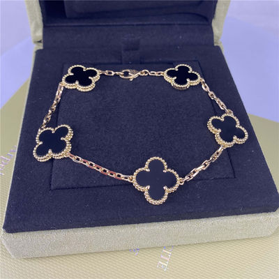 แวน คลีฟ อาร์เพลส์ สร้อยข้อมือทอง 18k สร้อยข้อมือทองเหลือง 18k สร้อยข้อมือเชือก 5 motif เครื่องประดับกาตาร์