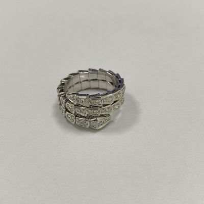 1.13carat White Gold Diamonds Earrings 18k Bulgari Serpenti Viper Two Coil Earrings