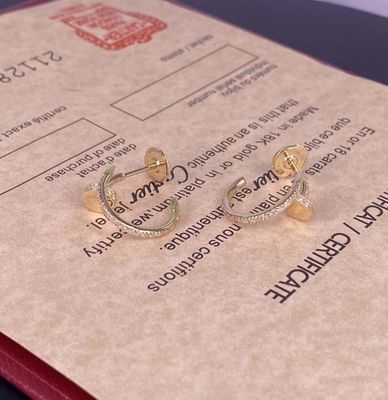 Cartier Pure 18k Gold Earrings Gold Earrings With Diamonds 0.51 Carat