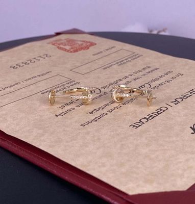 Cartier Pure 18k Gold Earrings Gold Earrings With Diamonds 0.51 Carat