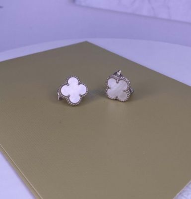 วีซีเอ วินเทจ อัลฮัมบรา 18k ทองคํา ดรัปหูหู 18k ทองคําขาวบริสุทธิ์