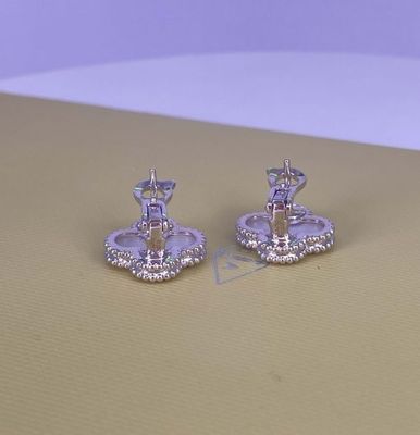 วีซีเอ วินเทจ อัลฮัมบรา 18k ทองคํา ดรัปหูหู 18k ทองคําขาวบริสุทธิ์