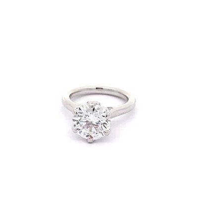 ป้ายกํากับ 3CT รอบ 18k แหวนทองคําขาว เพชร 18k แหวนแต่งงานทองคําขาว