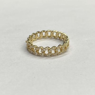 Size 56# 4.5MM Custom 18k Gold Rings Cuban Diamonds Ring 14k Pure Gold