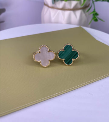 Alhambra Mágica 18k Diamante puro Joalharia Diamante Anéis de Moda Amarelo Ouro com Pedra