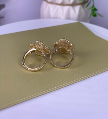 Alhambra Mágica 18k Diamante puro Joalharia Diamante Anéis de Moda Amarelo Ouro com Pedra