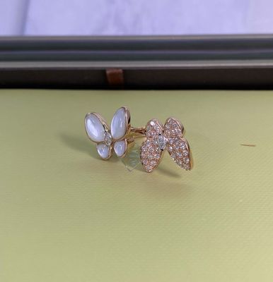 VCA 18k Diamond Ring Two Butterfly Ring ขนาด 43 ถึง 60 แวนคลีฟ แบนเฟอร์ไล