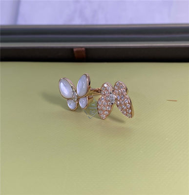 VCA 18k Diamond Ring Two Butterfly Ring ขนาด 43 ถึง 60 แวนคลีฟ แบนเฟอร์ไล