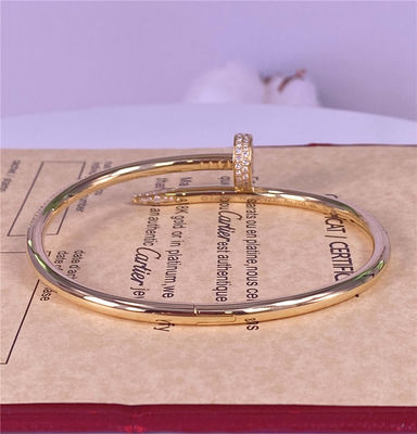 3.5 มิลลิเมตร ทองคําแท้ 18K เครื่องประดับทองเหลือง Cartier ขนาดเล็ก Juste Un Clou กับเพชร