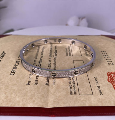 เครื่องประดับทองคําแท้ 18K ทองคําขาว เพชรถนนเซรามิก Cartier 18K แฟวร์บราสเล็ต