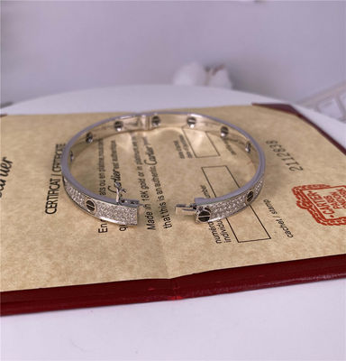 เครื่องประดับทองคําแท้ 18K ทองคําขาว เพชรถนนเซรามิก Cartier 18K แฟวร์บราสเล็ต