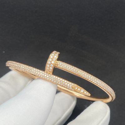 Custom Diamond 18k Gold Bracelet 0.34CT Cartier Jewelry Bracelet With VVS Diamonds