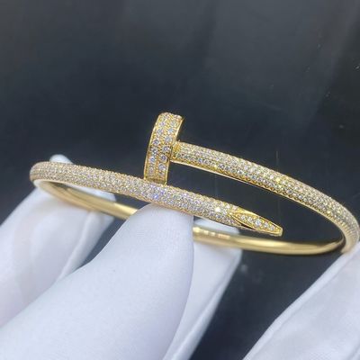 Custom Diamond 18k Gold Bracelet 0.34CT Cartier Jewelry Bracelet With VVS Diamonds