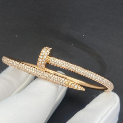Custom Diamond 18k Gold Bracelet 0.34CT Cartier Jewelry Bracelet With VVS Diamonds