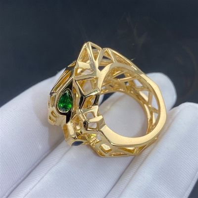Personalized 18K Gold Accessories  Gold Jewelry 18k Solid Gold Ring With Diamond Emerald