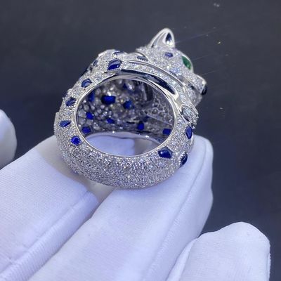 Pendant Leopard Custom 18k Jewelry 18K Gold Gemstone  Brilliant Cut Couple Rings Gold 18k