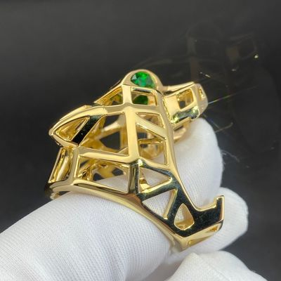 Personalized 18K Gold Accessories  Gold Jewelry 18k Solid Gold Ring With Diamond Emerald