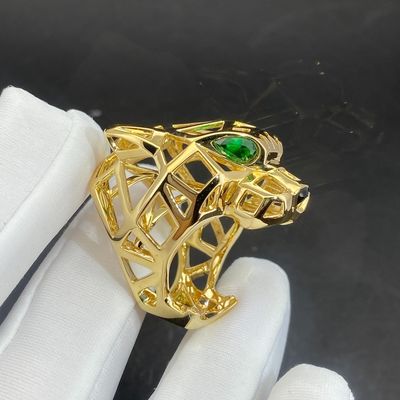 Personalized 18K Gold Accessories  Gold Jewelry 18k Solid Gold Ring With Diamond Emerald