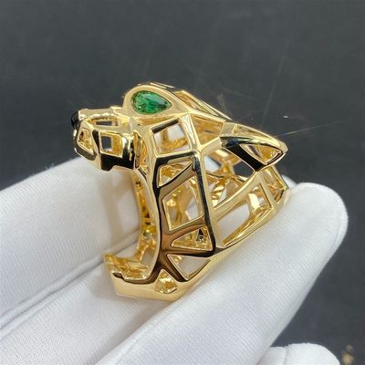 Personalized 18K Gold Accessories  Gold Jewelry 18k Solid Gold Ring With Diamond Emerald