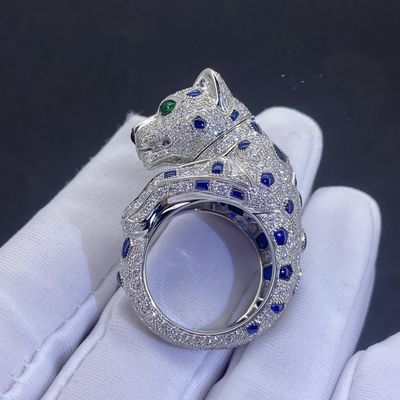 Pendant Leopard Custom 18k Jewelry 18K Gold Gemstone  Brilliant Cut Couple Rings Gold 18k