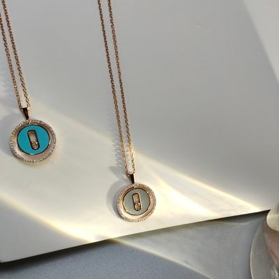 Customized 18K Gold Accessories Real Diamond 18k Solid Gold Necklace