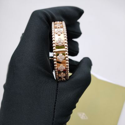 15 - 20CM 75% สร้อยข้อมือทองคํา 18K แบรนเซอร์ 2.0 คาราท VVS เพชร 18k แบรนเซอร์ความรัก