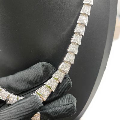 เครื่องประดับสูง 18K สร้อยคอทองคํา Serpenti สร้อยคองู 18Kt สีขาวทองคํา