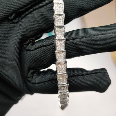 เครื่องประดับสูง 18K สร้อยคอทองคํา Serpenti สร้อยคองู 18Kt สีขาวทองคํา